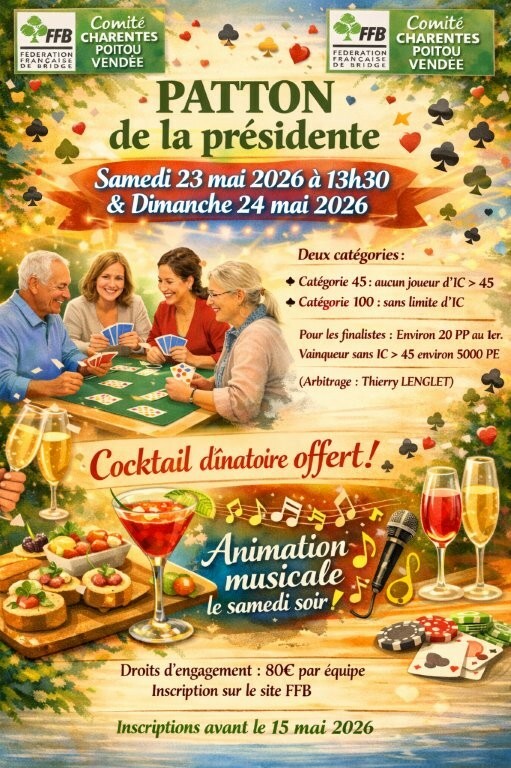 ♥️♠️ Patton ♦️♣️  de la Présidente du Comité Charentes - Poitou - Vendée