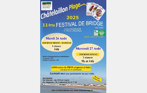 ♠️♥️ 11eme Festival de Bridge de Chatelaillon ♦️♣️
