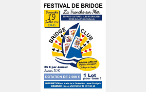 ♠️♥️ Festival de bridge de la Tranche sur Mer ♦️♣️