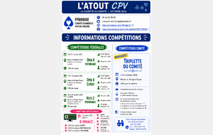 📜♠️♥️ ♦️♣️ La Gazette du Comité CPV - Vos Compétitions Octobre 2026