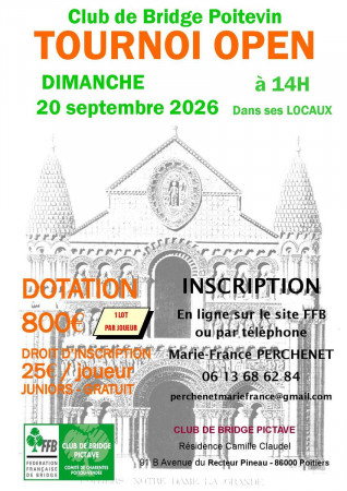 Bridge Club Poitevin Tournoi Open