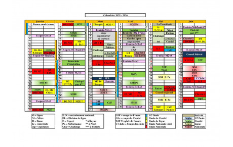 Calendrier des Compétitions 2025-2026 Général
