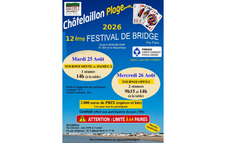 12ème Festival de bridge de Chatelaillon Plage