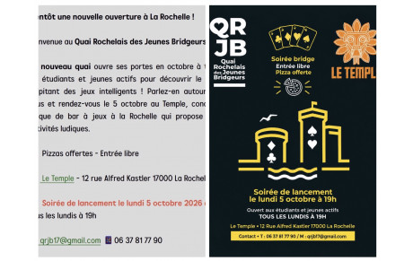 📍Lancement du Quai Rochelais ♦️♣️ des jeunes ♠️♥️ Bridgeurs